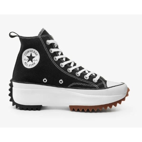 Converse Shoes - Converse Run Star Hike High Top Platform Sneakers Black White Mens 7 W 8.5